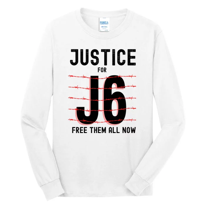 Justice For J6 Conservative January 6 Anti Biden Tall Long Sleeve T-Shirt