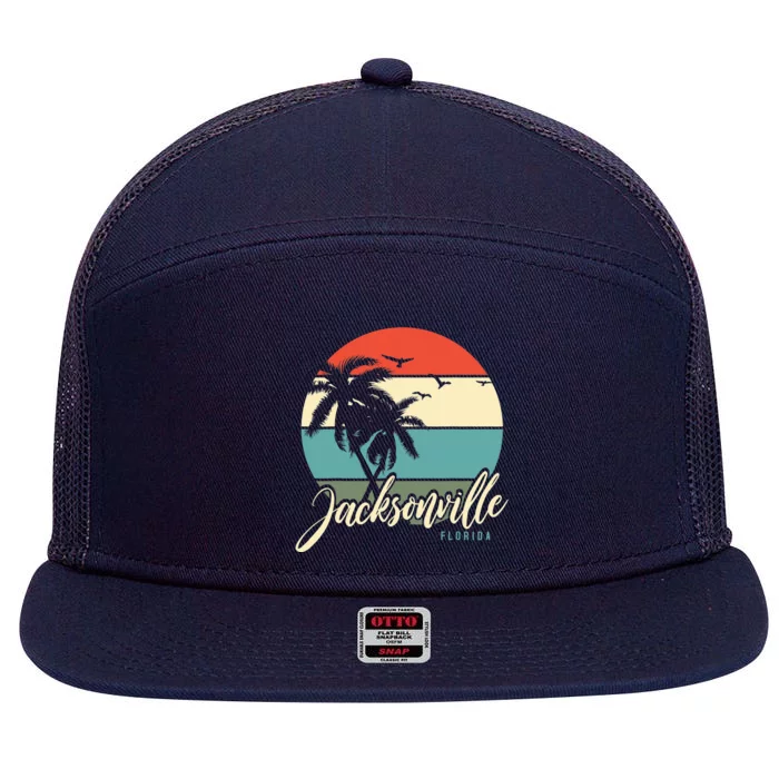 Jacksonville Florida 7 Panel Mesh Trucker Snapback Hat