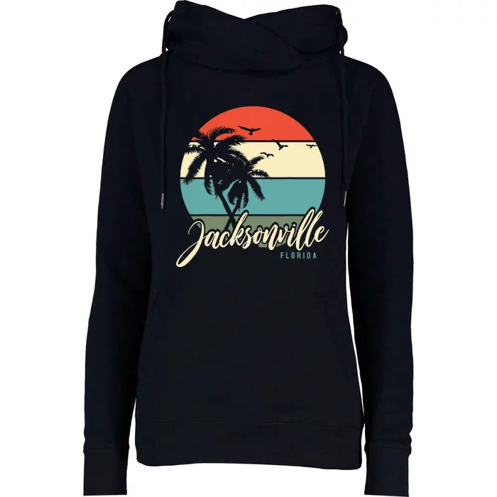 Jacksonville Florida Womens Funnel Neck Pullover Hood