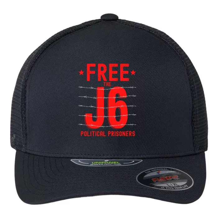 Justice For J6 Conservative January 6 Flexfit Unipanel Trucker Cap