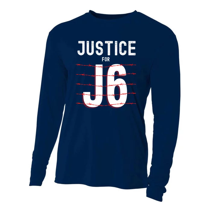 Justice For J6 Conservative January 6 Cooling Performance Long Sleeve Crew