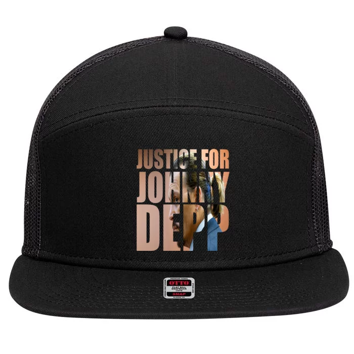 Justice For Johnny Depp Support 7 Panel Mesh Trucker Snapback Hat