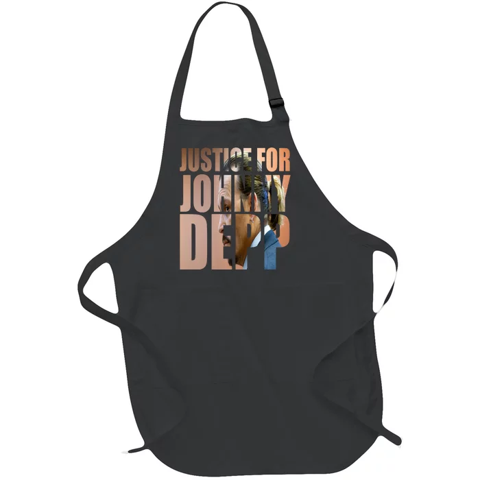 Justice For Johnny Depp Support Full-Length Apron With Pocket