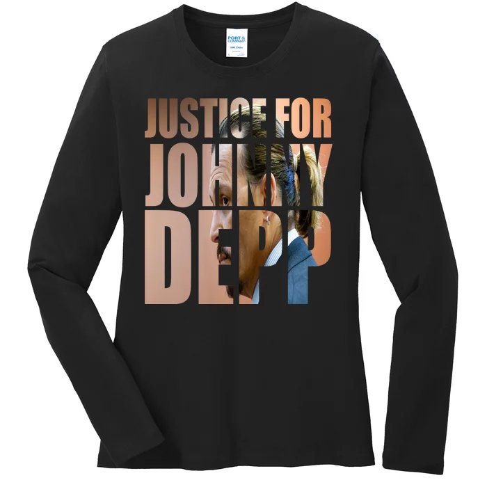 Justice For Johnny Depp Support Ladies Long Sleeve Shirt