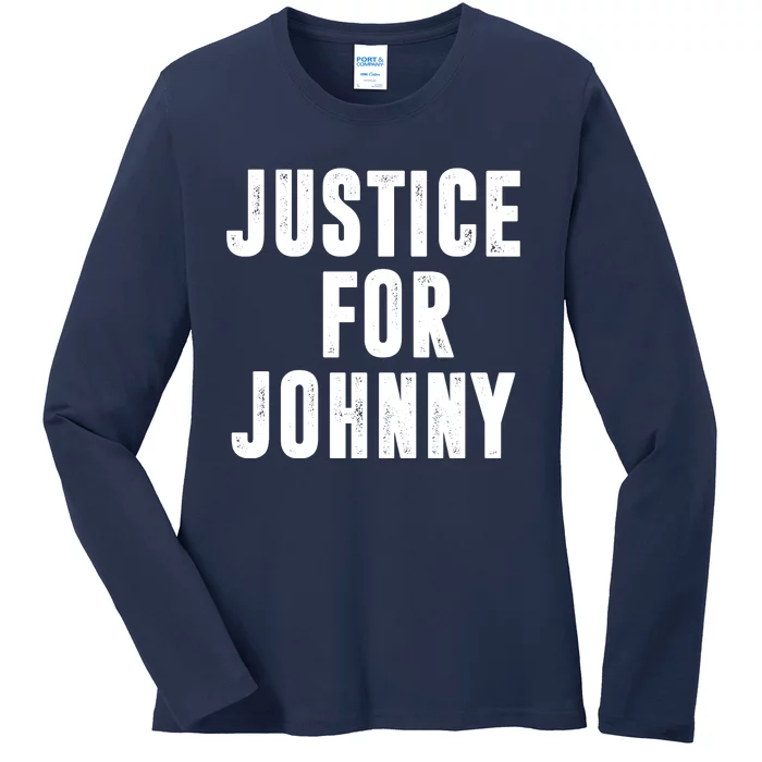 Justice For Johnny Depp Ladies Long Sleeve Shirt