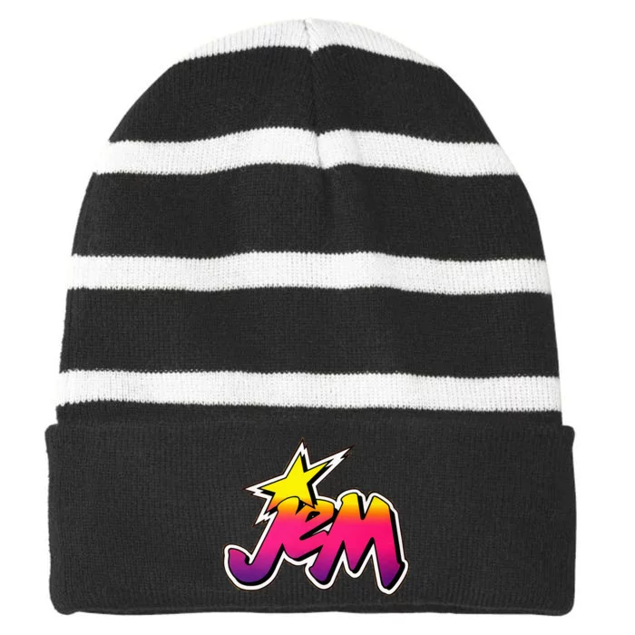 Jem Funny Striped Beanie with Solid Band