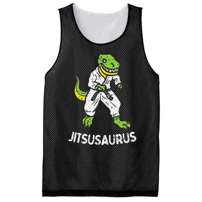 Jitsusaurus Funny Jiu Jitsu Trex Black Belt Martial Art Gift Mesh Reversible Basketball Jersey Tank