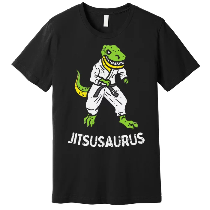 Jitsusaurus Funny Jiu Jitsu Trex Black Belt Martial Art Gift Premium T-Shirt