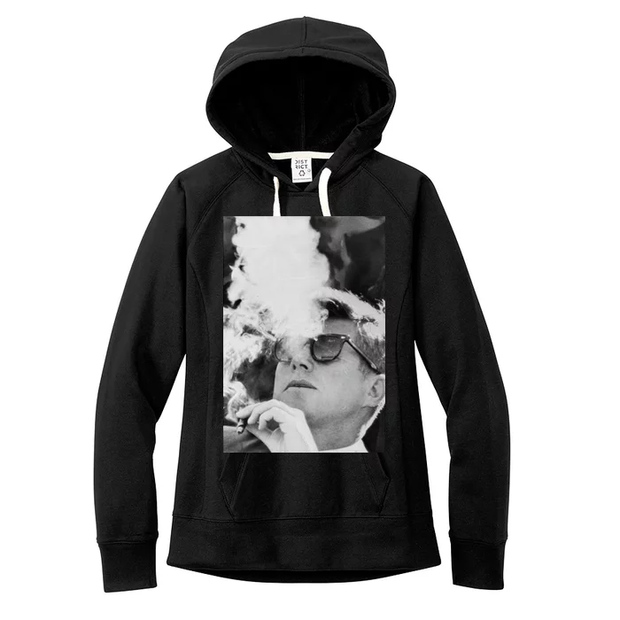 JFK Smoking with Shades John F. Kennedy President Women's Fleece Hoodie