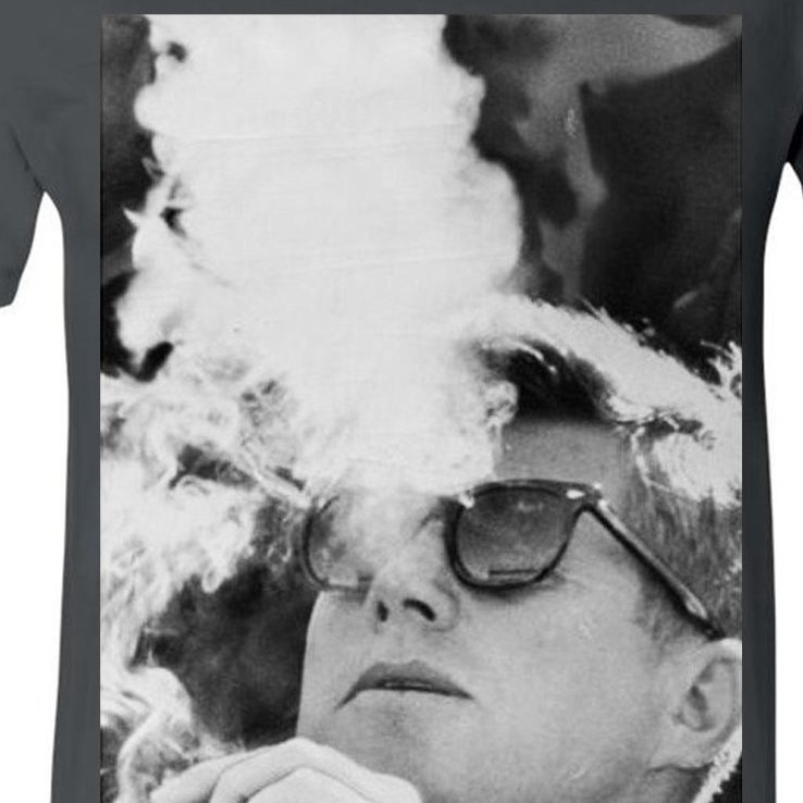 JFK Smoking with Shades John F. Kennedy President V-Neck T-Shirt