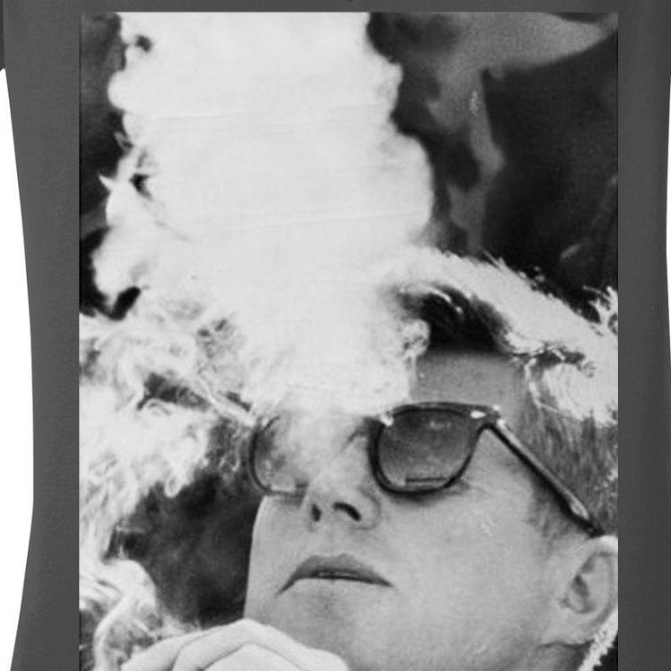 JFK Smoking with Shades John F. Kennedy President Women's V-Neck T-Shirt