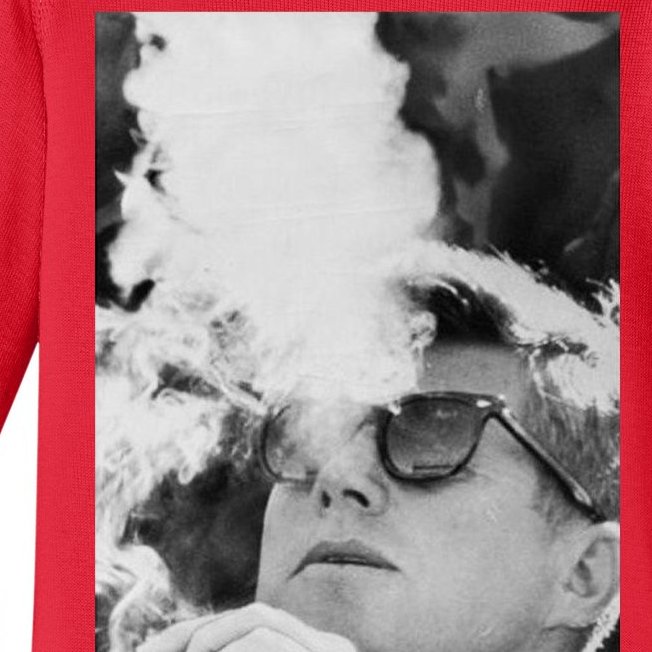 JFK Smoking with Shades John F. Kennedy President Baby Long Sleeve Bodysuit
