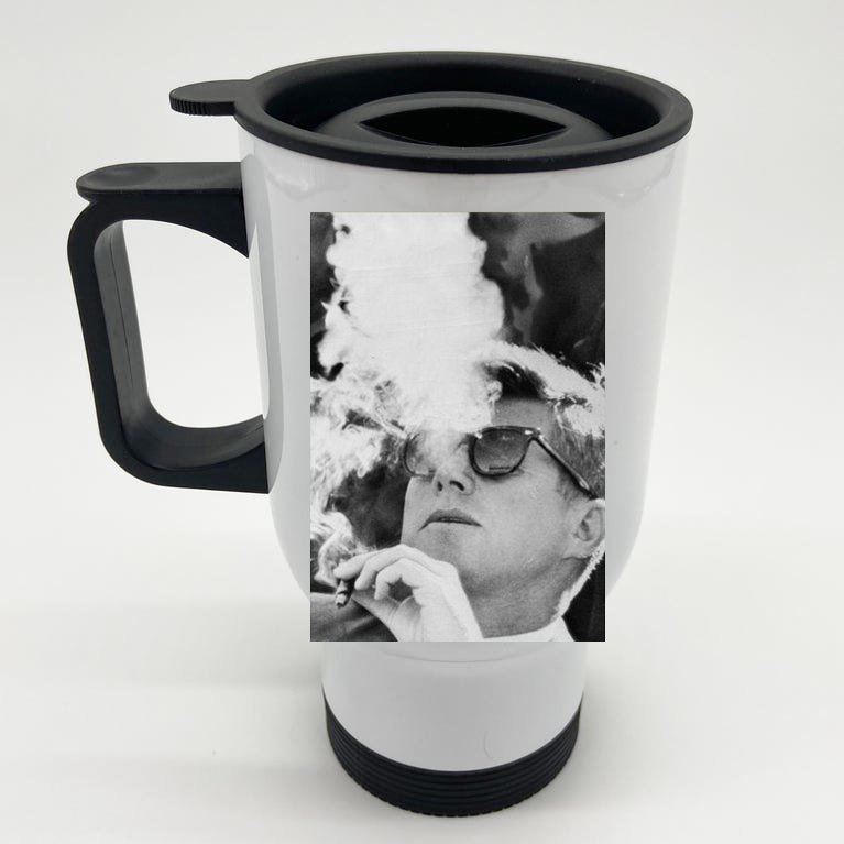 JFK Smoking with Shades John F. Kennedy President Stainless Steel Travel Mug