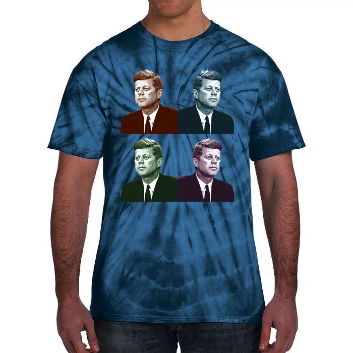 John Fitzgerald Kennedy 35th President Retro Block Portraits Tie-Dye T-Shirt