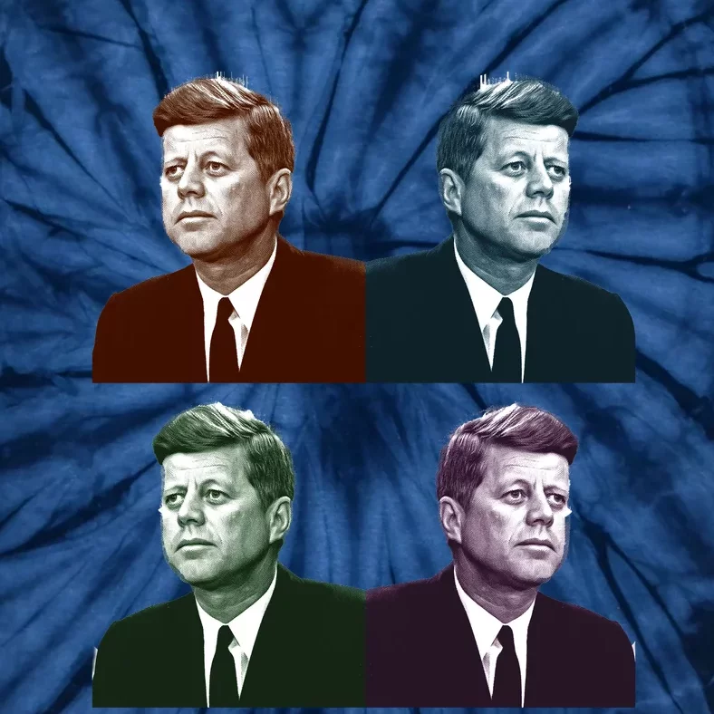 John Fitzgerald Kennedy 35th President Retro Block Portraits Tie-Dye T-Shirt