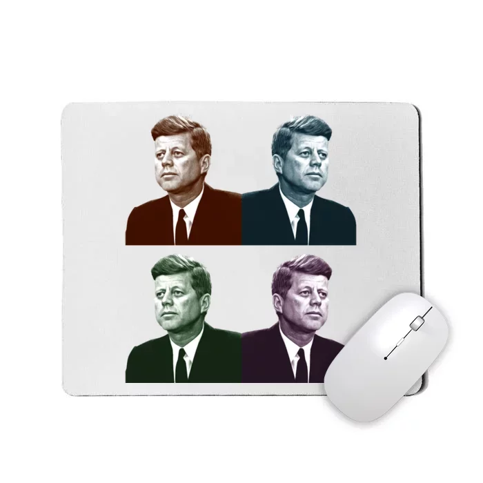 John Fitzgerald Kennedy 35th President Retro Block Portraits Mousepad