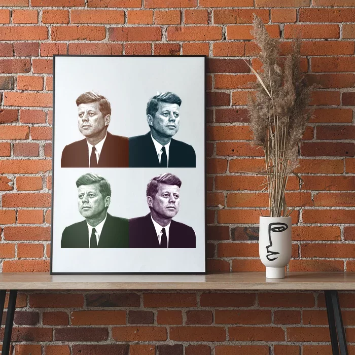 John Fitzgerald Kennedy 35th President Retro Block Portraits Poster