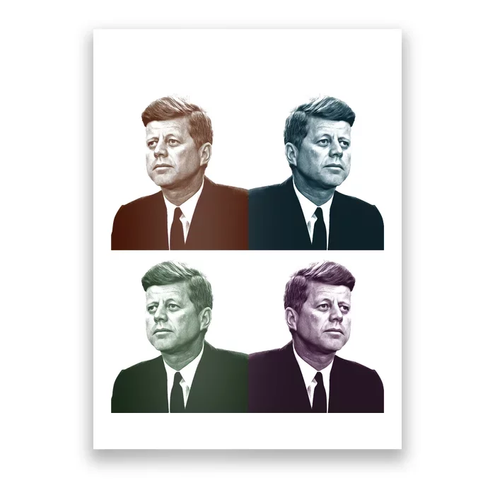 John Fitzgerald Kennedy 35th President Retro Block Portraits Poster