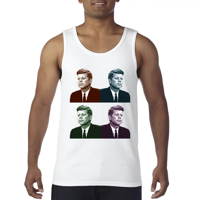 John Fitzgerald Kennedy 35th President Retro Block Portraits Tank Top