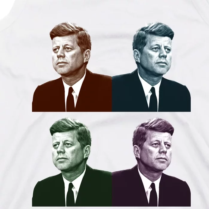 John Fitzgerald Kennedy 35th President Retro Block Portraits Tank Top