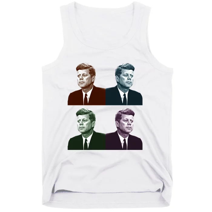 John Fitzgerald Kennedy 35th President Retro Block Portraits Tank Top