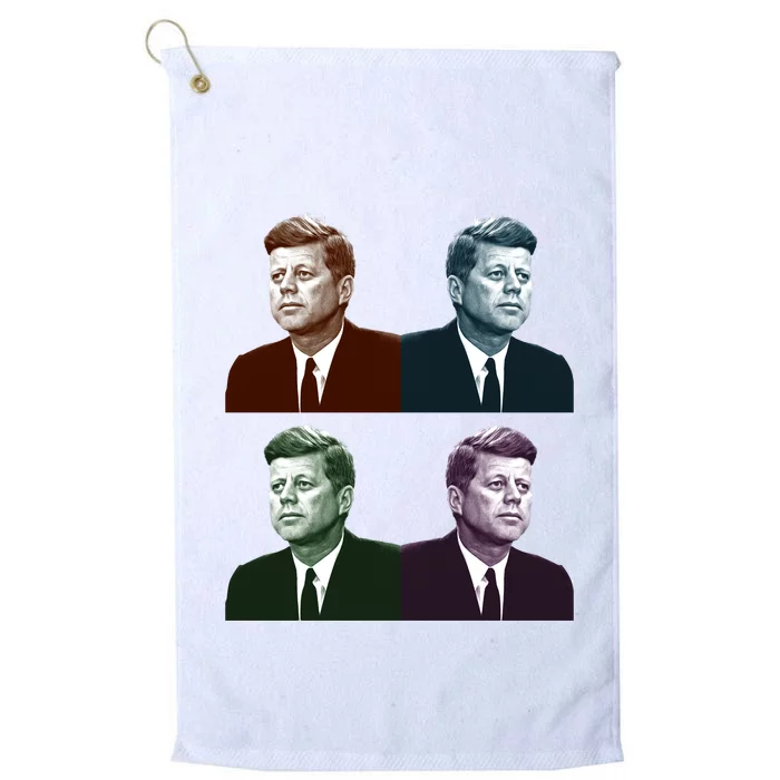 John Fitzgerald Kennedy 35th President Retro Block Portraits Platinum Collection Golf Towel