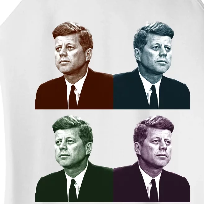 John Fitzgerald Kennedy 35th President Retro Block Portraits Women’s Perfect Tri Rocker Tank