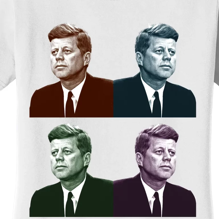 John Fitzgerald Kennedy 35th President Retro Block Portraits Women's T-Shirt