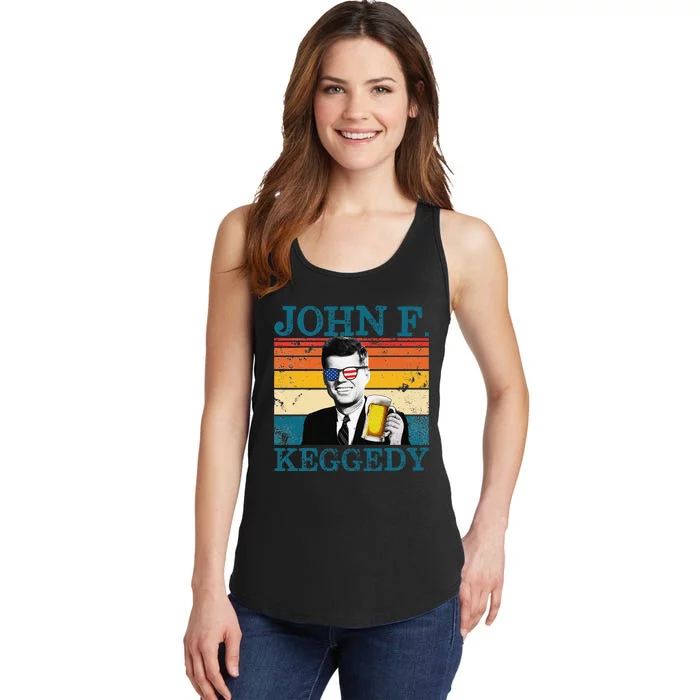 John F. Keggedy Drunk President Kennedy JFK 4th Of July Ladies Essential Tank