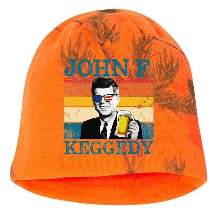 John F. Keggedy Drunk President Kennedy JFK 4th Of July Kati - Camo Knit Beanie