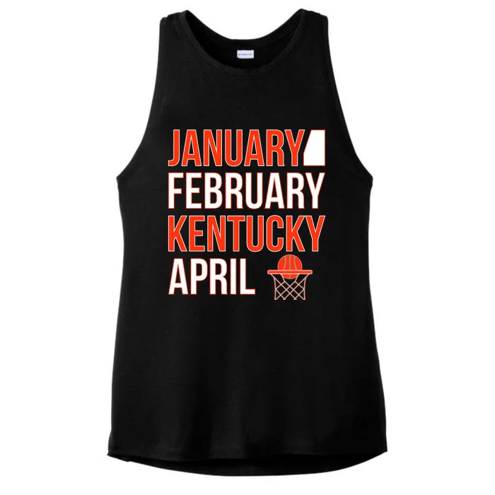 January February Kentucky April Basketball Ladies Tri-Blend Wicking Tank