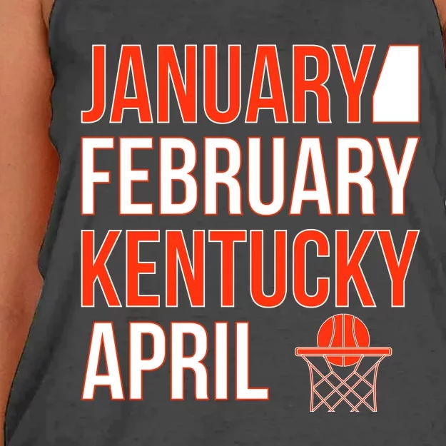 January February Kentucky April Basketball Women's Knotted Racerback Tank