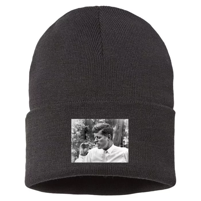 John F Kennedy Smoking Sustainable Knit Beanie