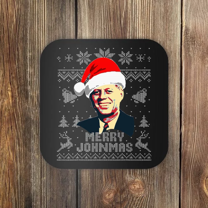 John F Kennedy Jfk Merry Johnmas Funny Christmas Coaster