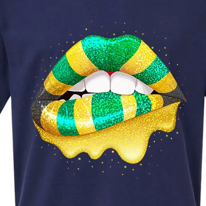 Jamaican Flag Lips Women Jamaica Sueded Cloud Jersey T-Shirt