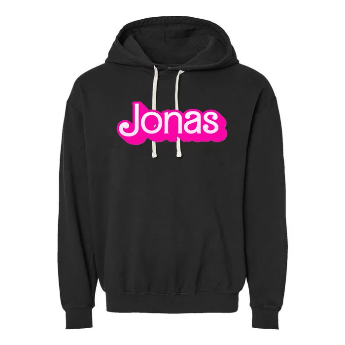 Jonas First Last Family Named  Baby Birthday Garment-Dyed Fleece Hoodie