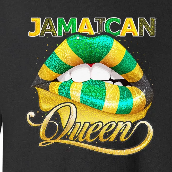 Jamaican Flag Lips  Jamaican Queen Jamaica Toddler Sweatshirt