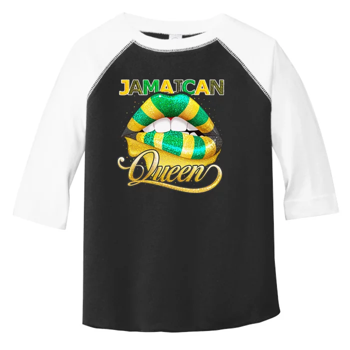 Jamaican Flag Lips  Jamaican Queen Jamaica Toddler Fine Jersey T-Shirt