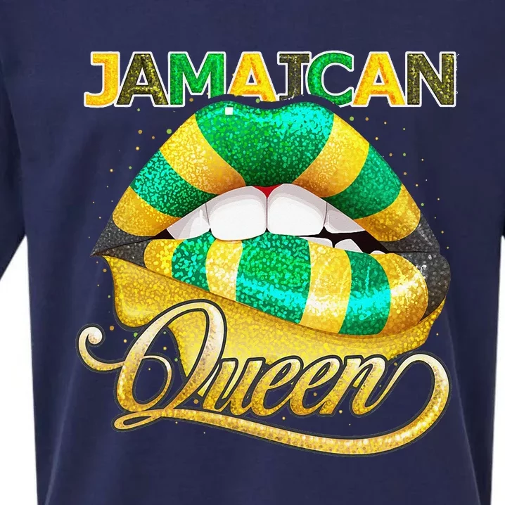 Jamaican Flag Lips  Jamaican Queen Jamaica Sueded Cloud Jersey T-Shirt