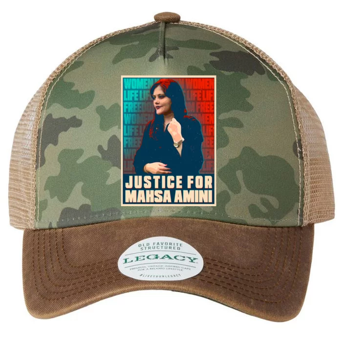 Justice For Mahsa Amini Women Life Freedom Vintage Poster Legacy Tie Dye Trucker Hat