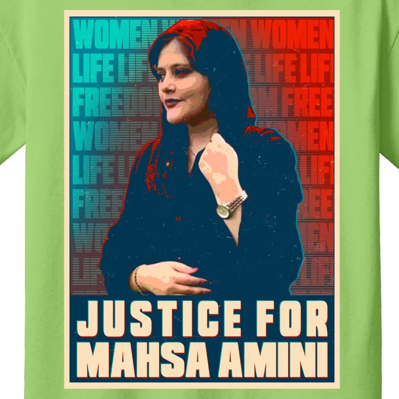 Justice For Mahsa Amini Women Life Freedom Vintage Poster Kids T-Shirt