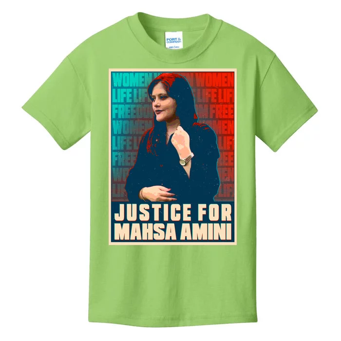 Justice For Mahsa Amini Women Life Freedom Vintage Poster Kids T-Shirt