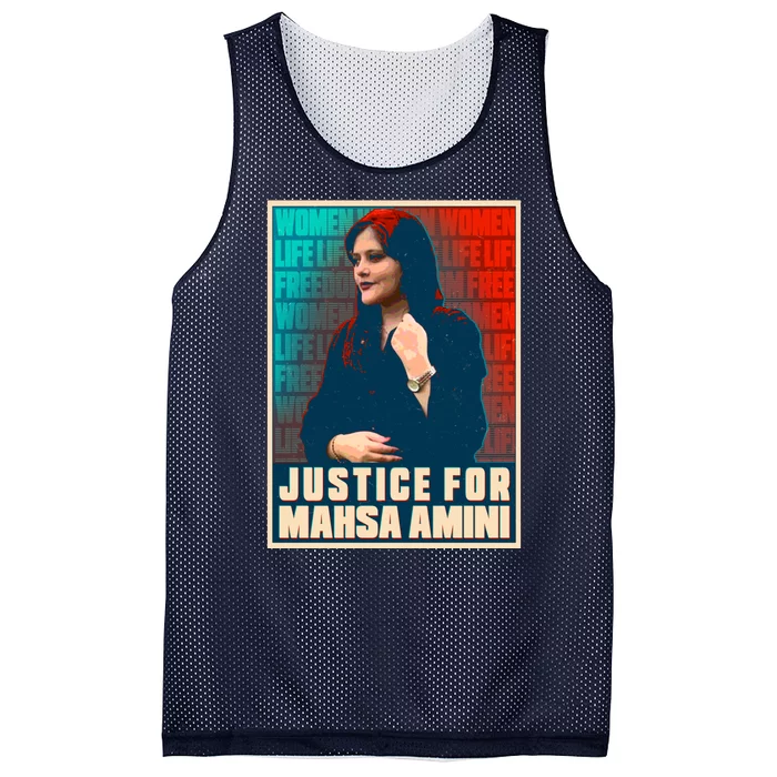 Justice For Mahsa Amini Women Life Freedom Vintage Poster Mesh Reversible Basketball Jersey Tank