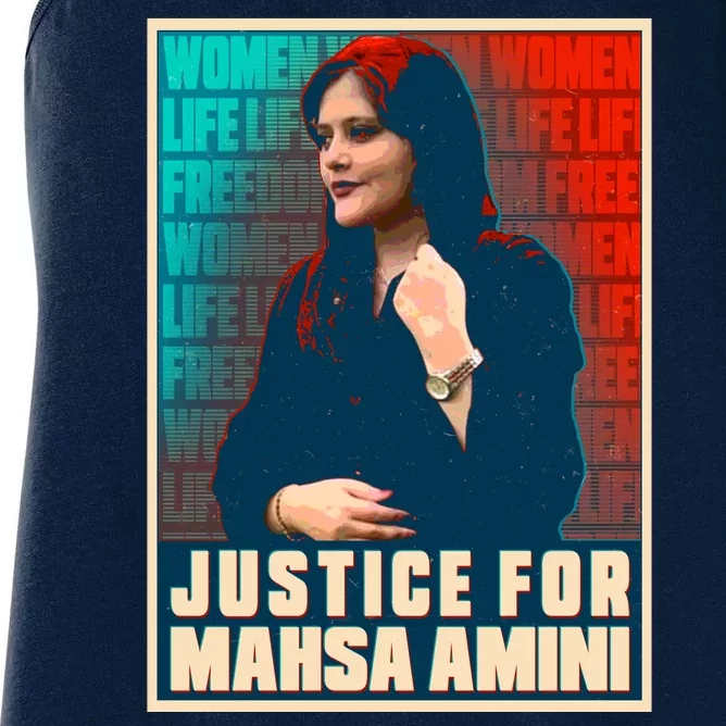 Justice For Mahsa Amini Women Life Freedom Vintage Poster Women's Racerback Tank