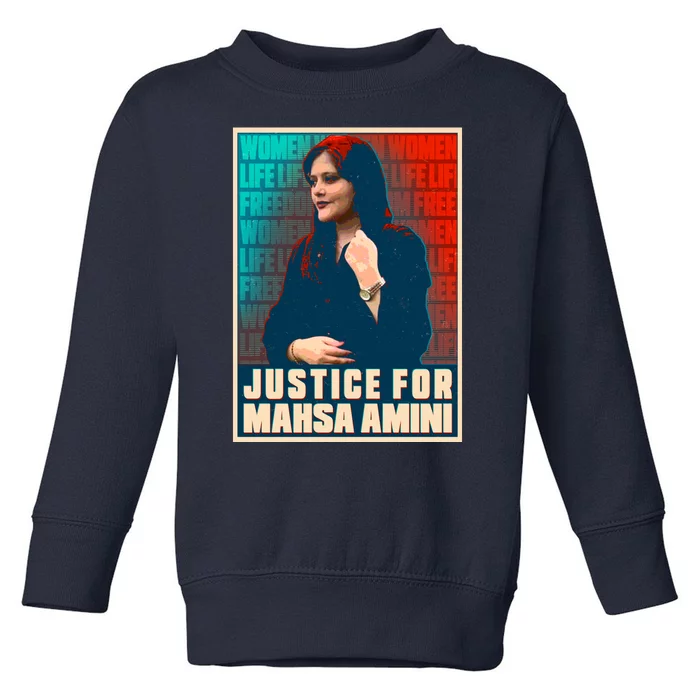 Justice For Mahsa Amini Women Life Freedom Vintage Poster Toddler Sweatshirt