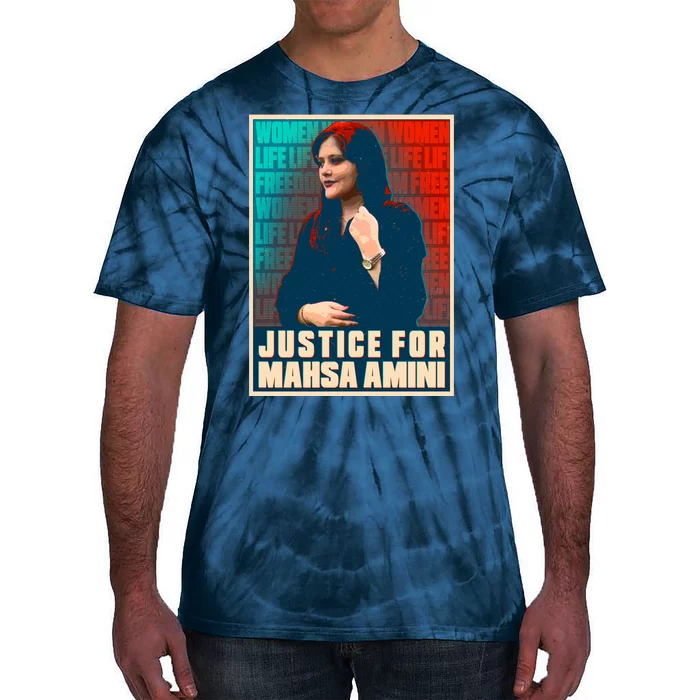 Justice For Mahsa Amini Women Life Freedom Vintage Poster Tie-Dye T-Shirt