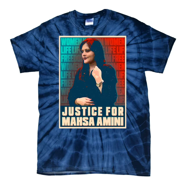 Justice For Mahsa Amini Women Life Freedom Vintage Poster Tie-Dye T-Shirt