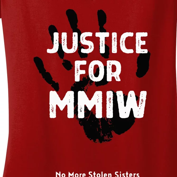 Justice For MMIW Awareness Strong Indigenous Native Women's V-Neck T-Shirt