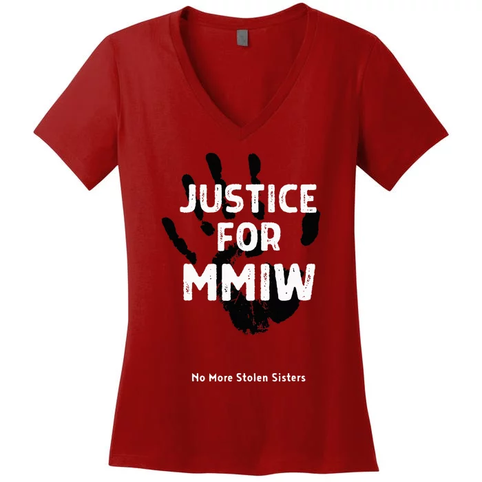 Justice For MMIW Awareness Strong Indigenous Native Women's V-Neck T-Shirt