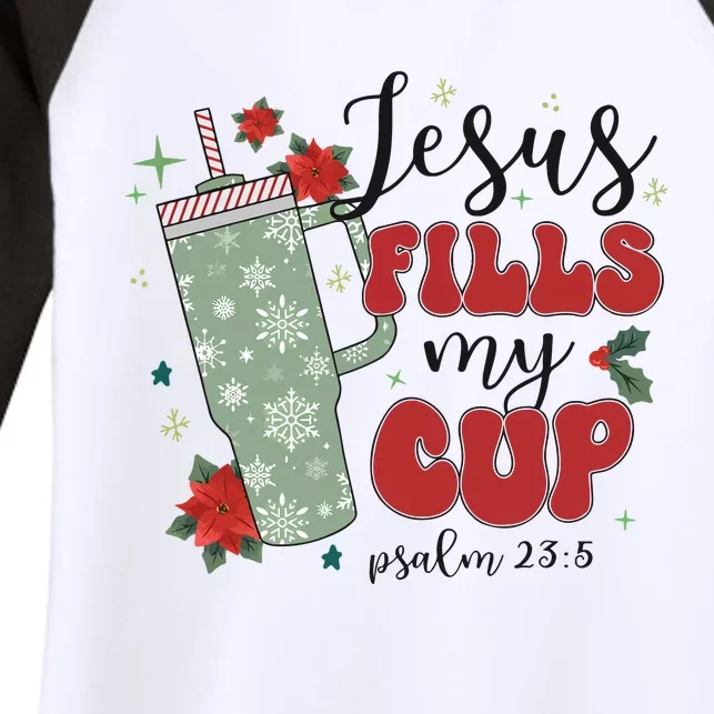 Jesus Fills My Cup Bundle Psalm 23;5 Women's Tri-Blend 3/4-Sleeve Raglan Shirt